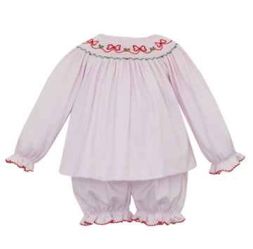 Red Bows Pink Knit Bishop LS Set