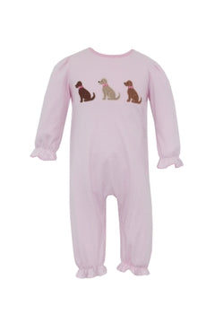 Labrador Pink Stripe LS Romper