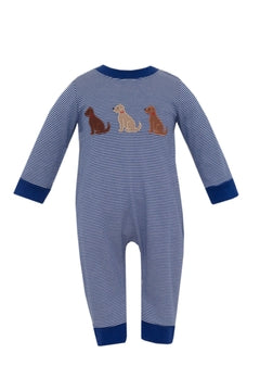 Labrador Navy Stripe LS Romper