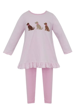 Labrador Pink Stripe Tunic Set