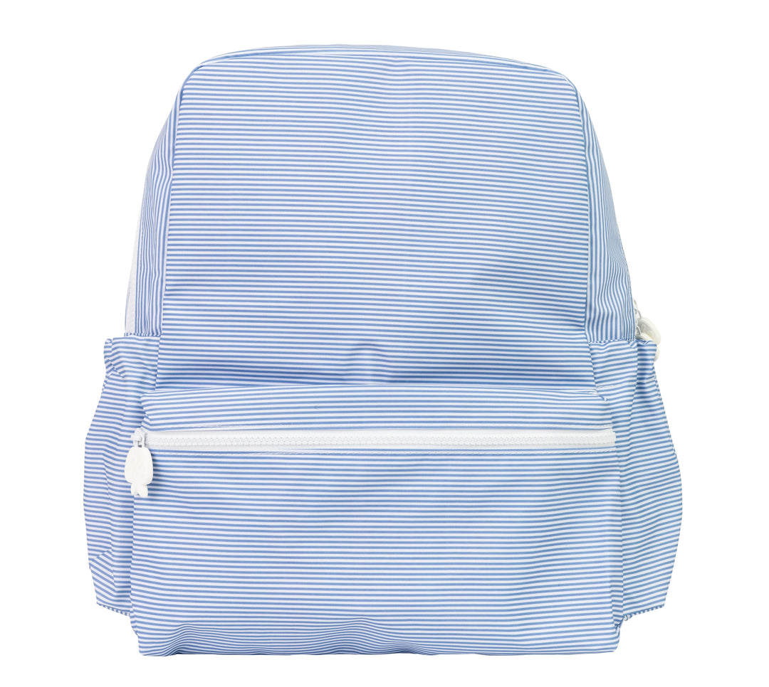 The Lg Backpack-Navy Mini Stripe