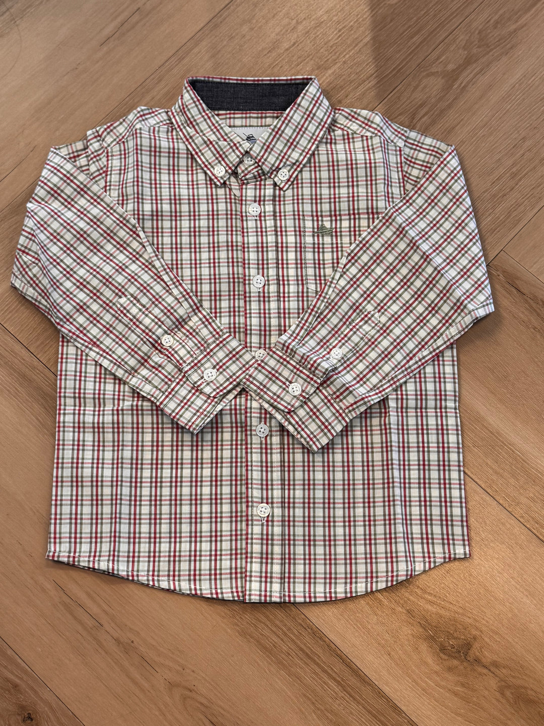 LS Dress Shirt-Red & Green Plaid