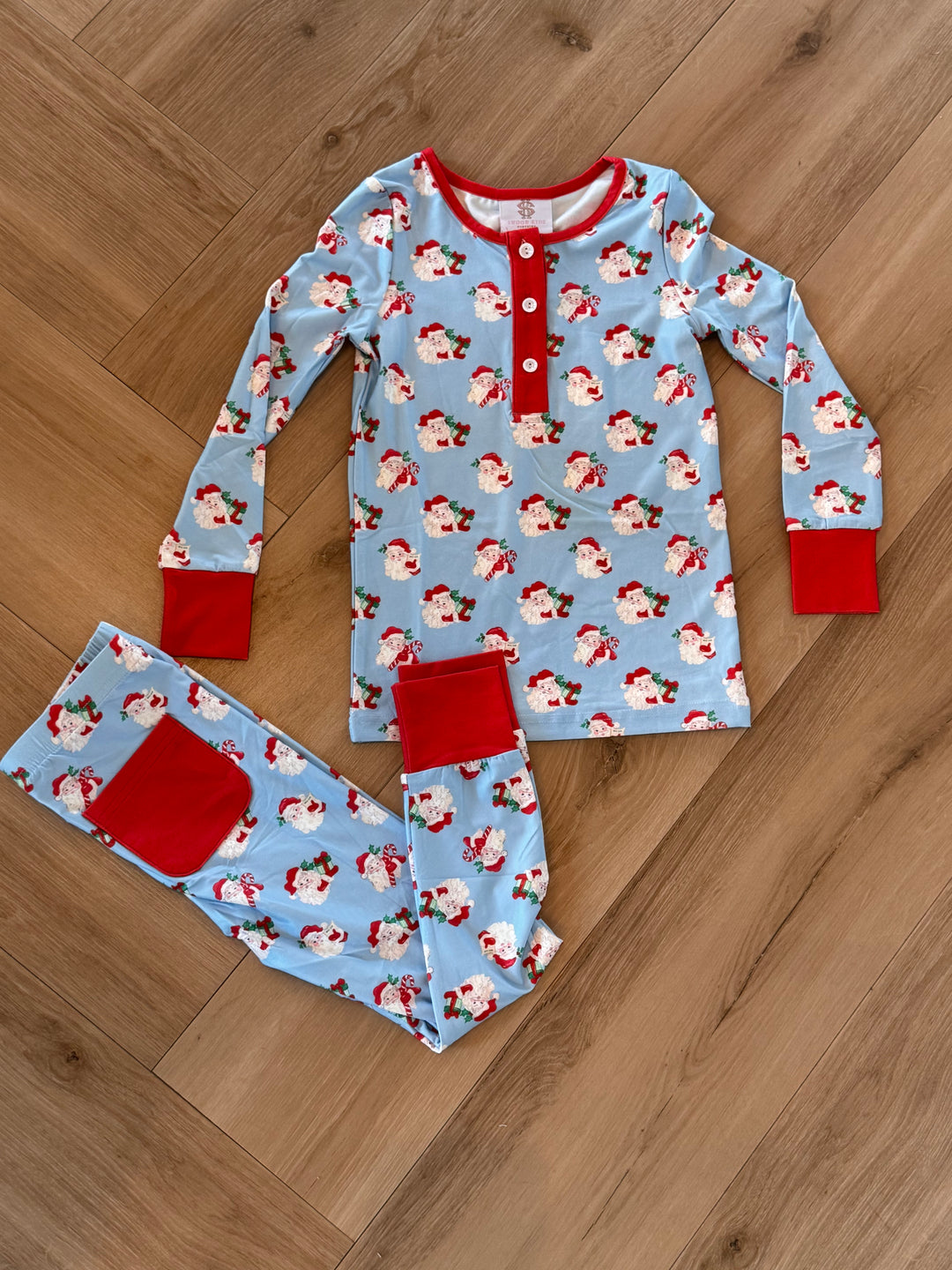 Blue Santa Butterknit 2pc PJ