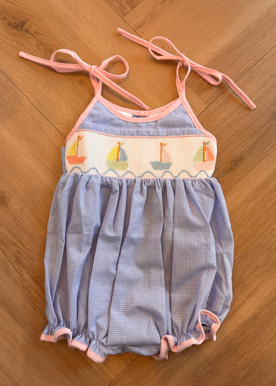 Sailboats Smocked Girls Bubble