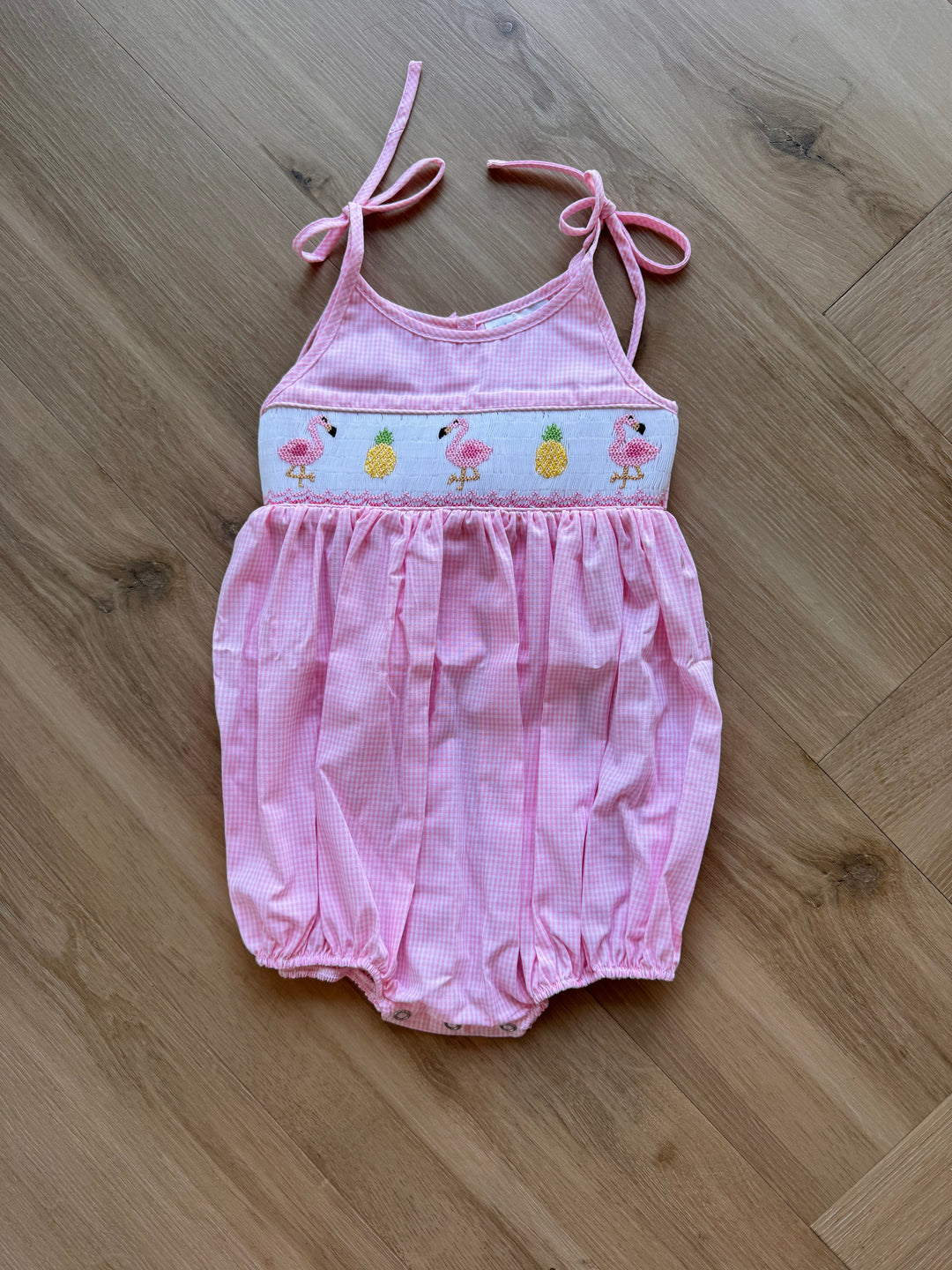 Flamingo Smocked Strap Bubble