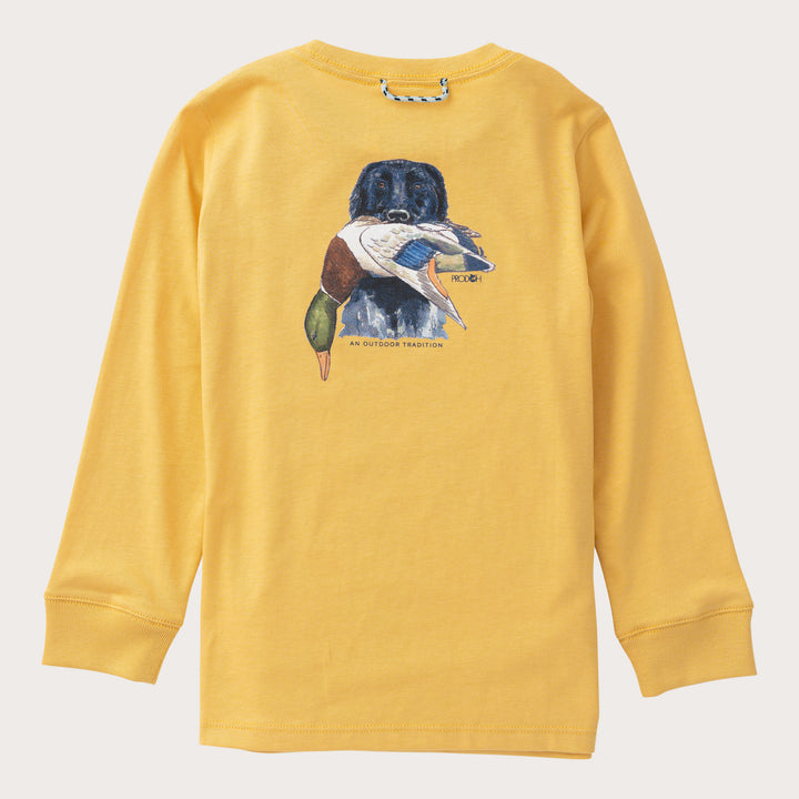 LS Cotton T-shirt-Dog & Duck Ochre