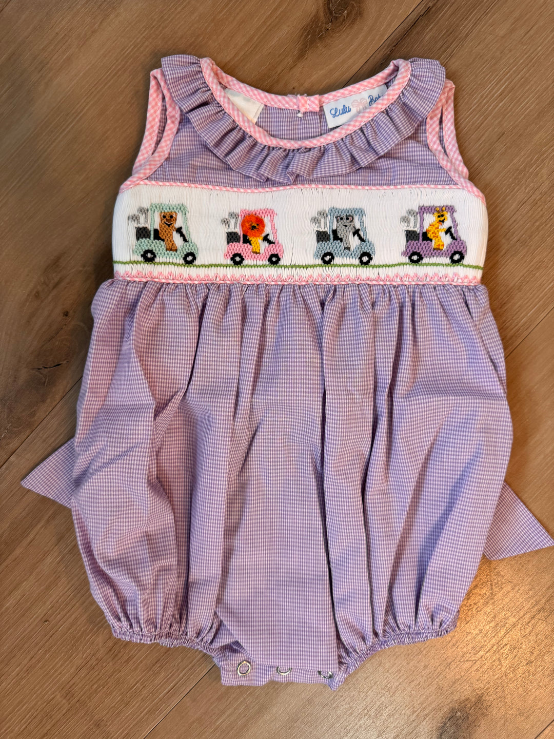Golf Cart Smocked Ruffle Bubble