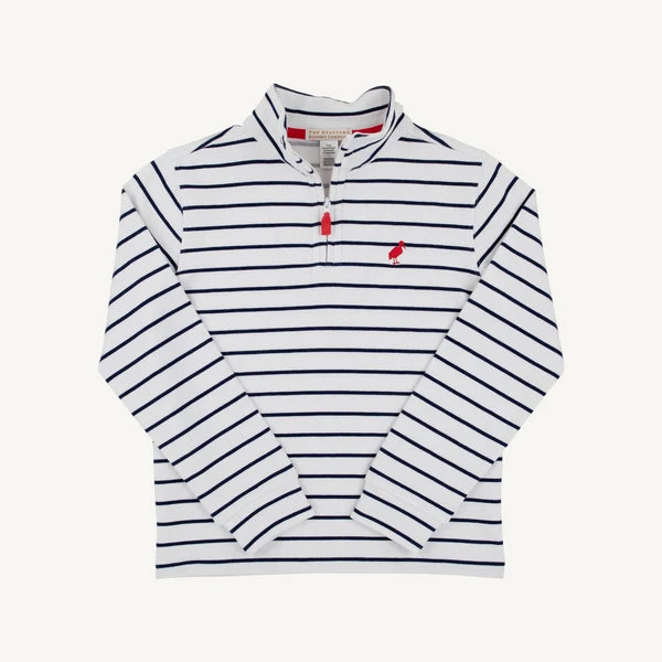 Prepletic Hayword 1/2 Zip-Nan Navy Stripe