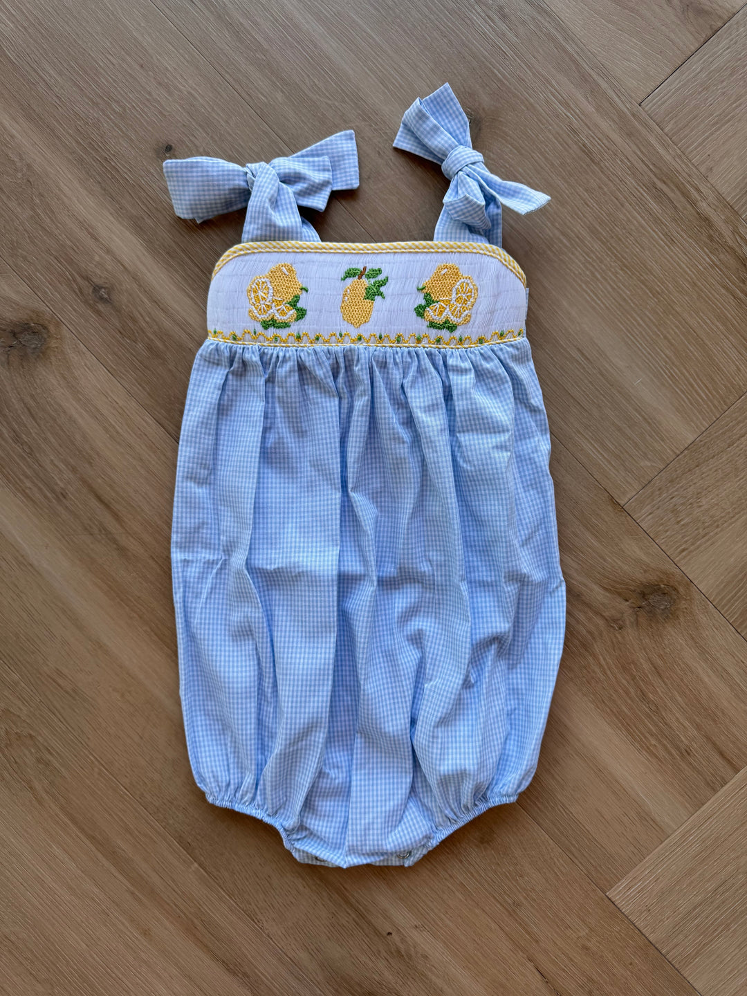Lemon Smocked Strap Bubble