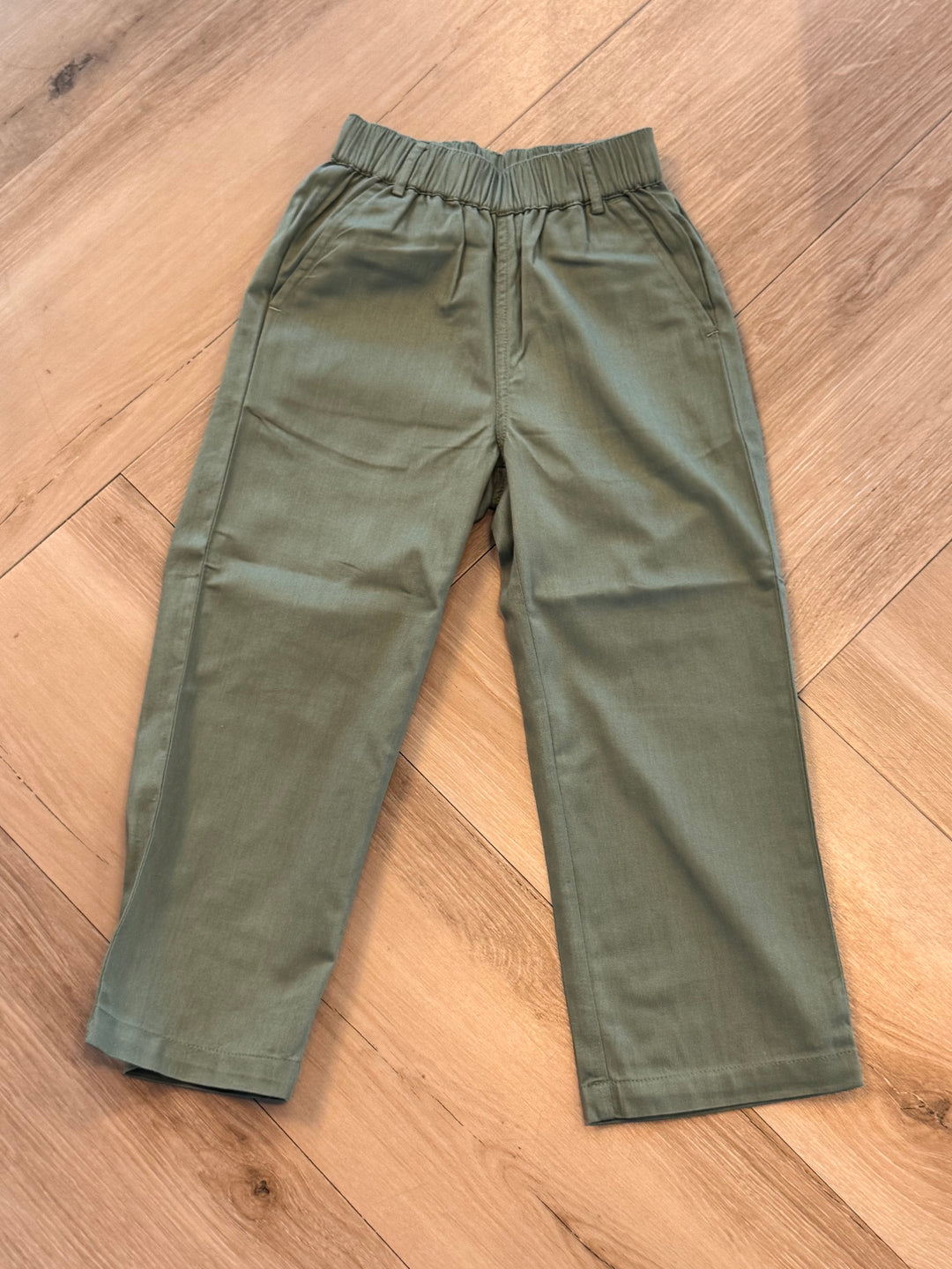 Elastic Pants-Oil Green