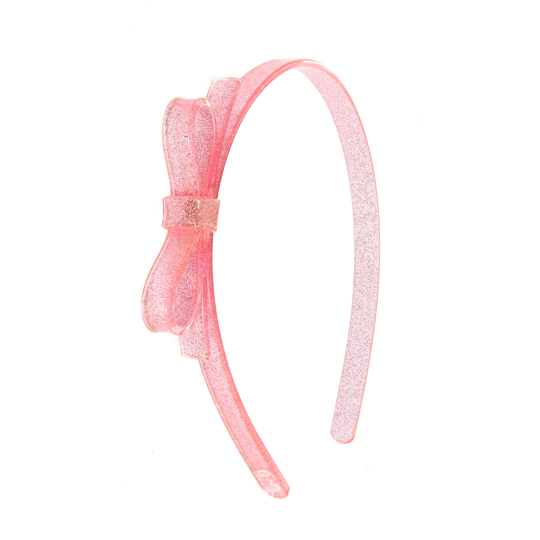 Thin Bow Glitter Lt. Pink Headband