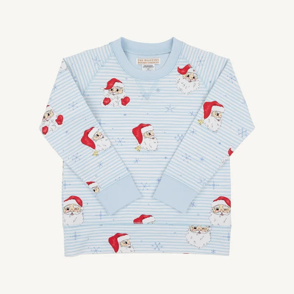 Cassidy Comfy Crewneck-Dear Santa Blue