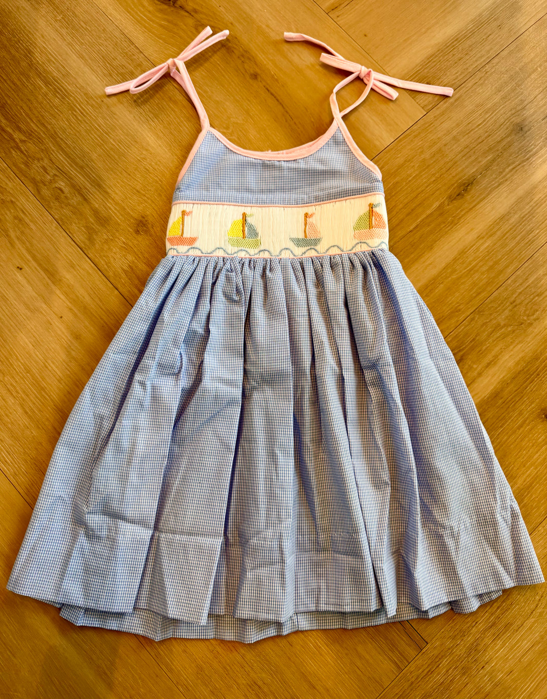Sailboats Smocked Dress
