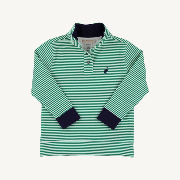 Pendleton Popped Collar-Kiawah Kelly Green Stripe