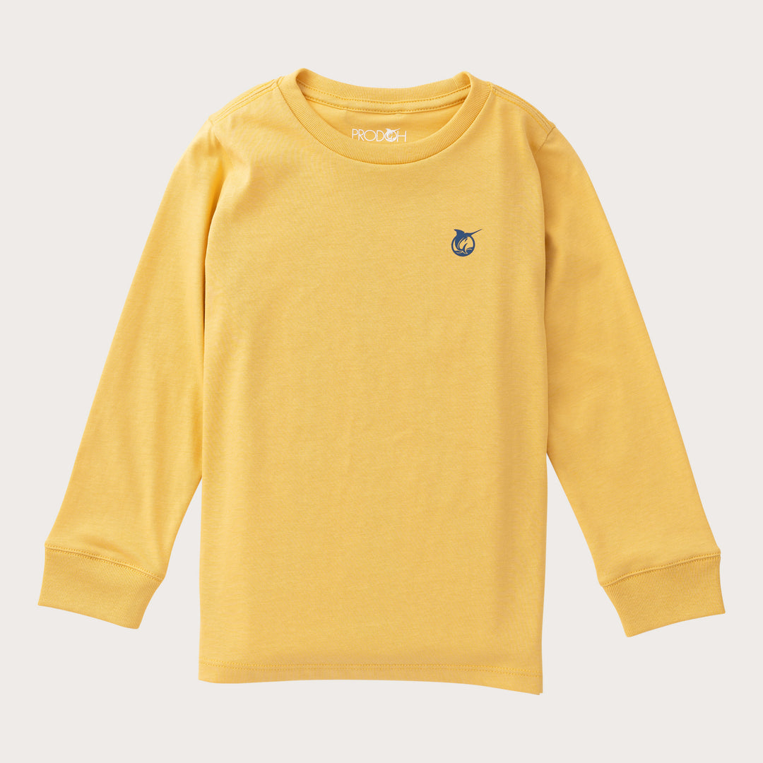 LS Cotton T-shirt-Dog & Duck Ochre