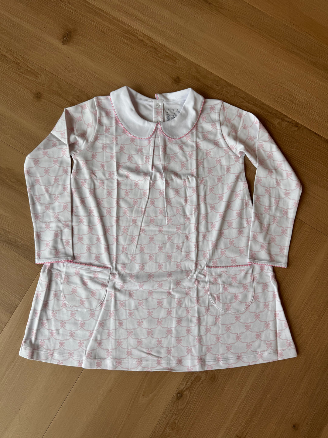 LS Pocket Twirl Dress-Pink Ribbons