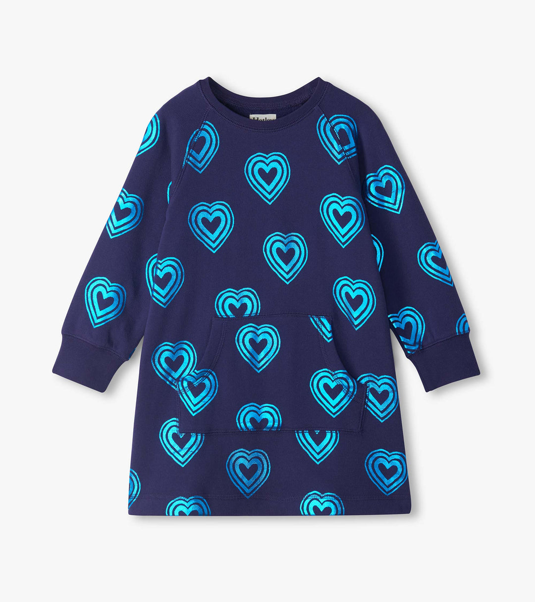 Rainbow Hearts Sweatshirt Dress