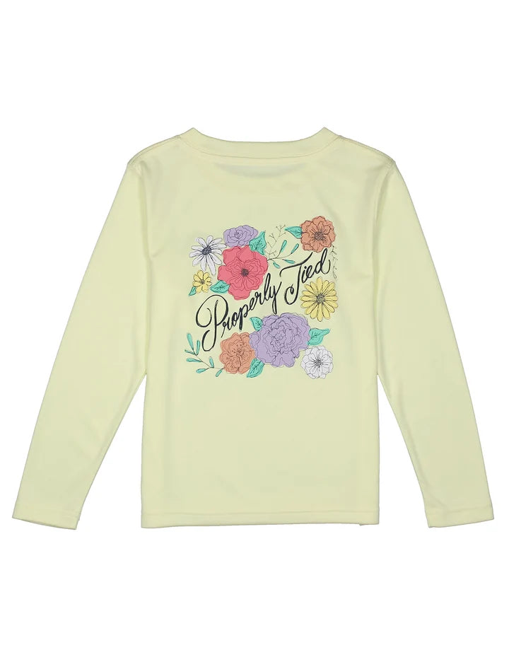 Perf LS Tee Floral Light Yellow