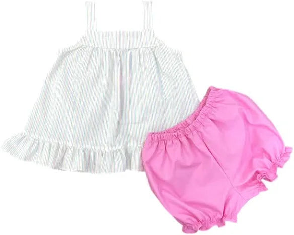 Maggie Bloomer/Short Set-Spring Seersucker Stripe
