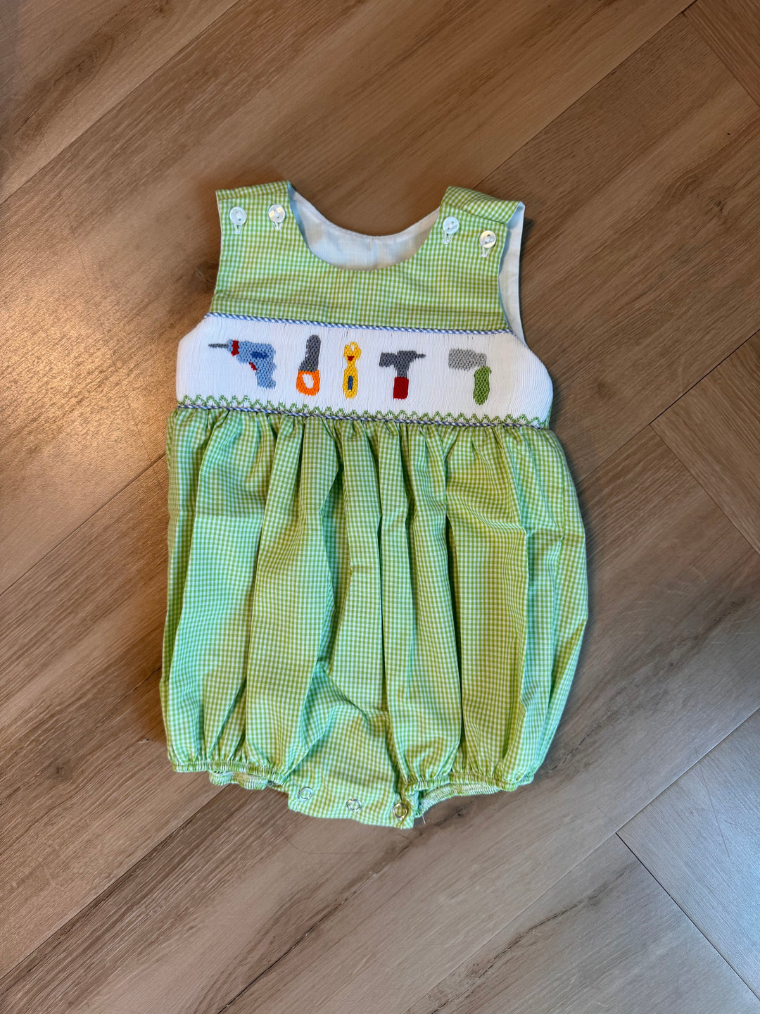 Boys Tools Smocked Bubble
