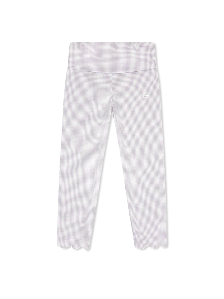 Sadie Scallop Legging-Petal Purple Minigingham