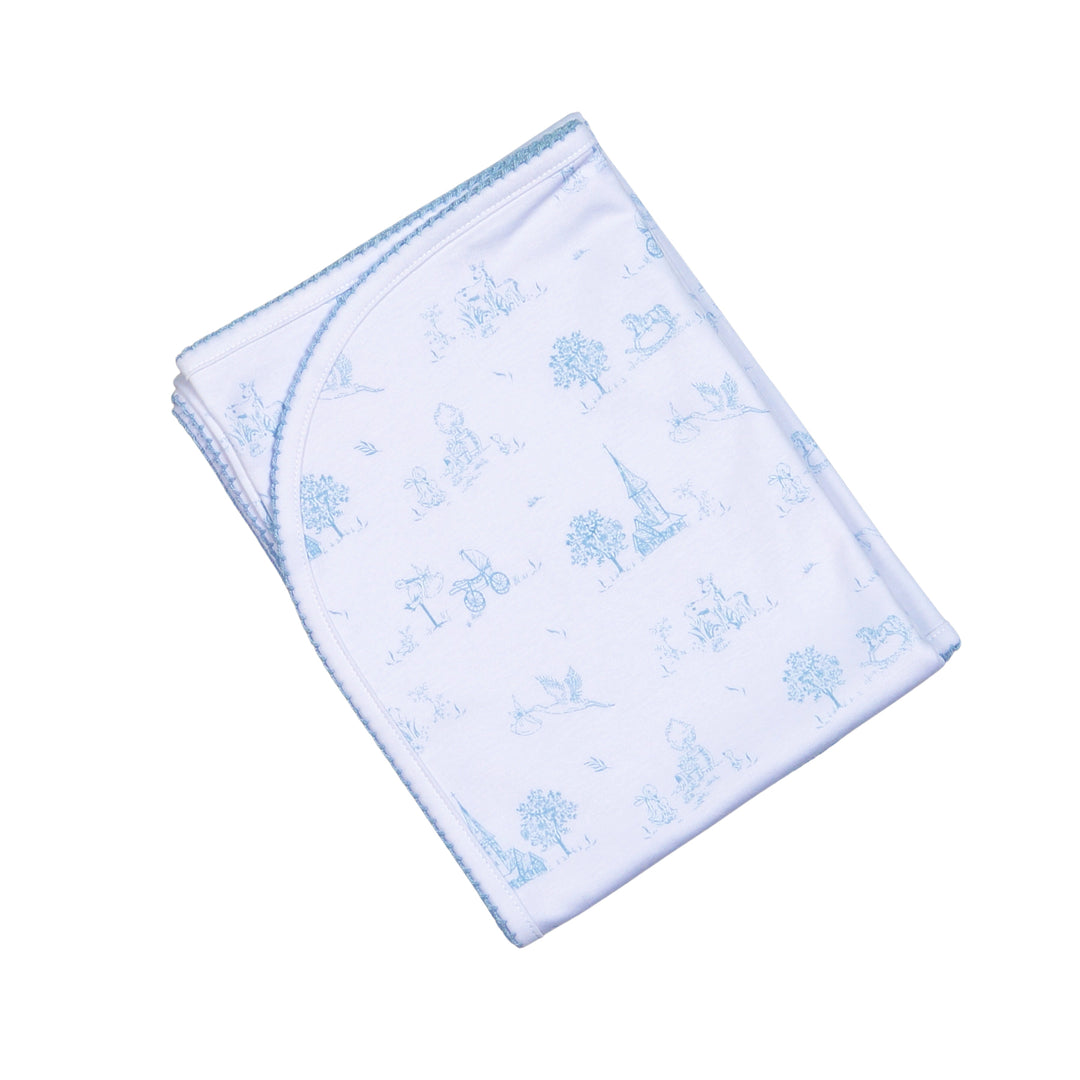 Blue Baby Toile Blanket