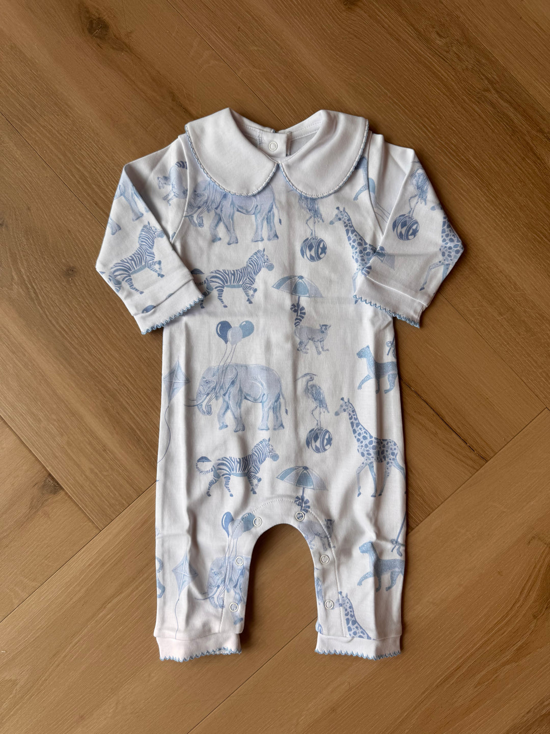 Boys Footless Playsuit-Blue Bubblegum Safari