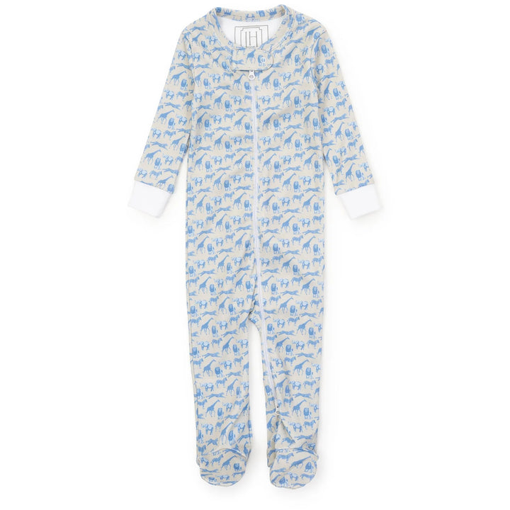 Parker Zipper Pajama-Blue Savanna Safari
