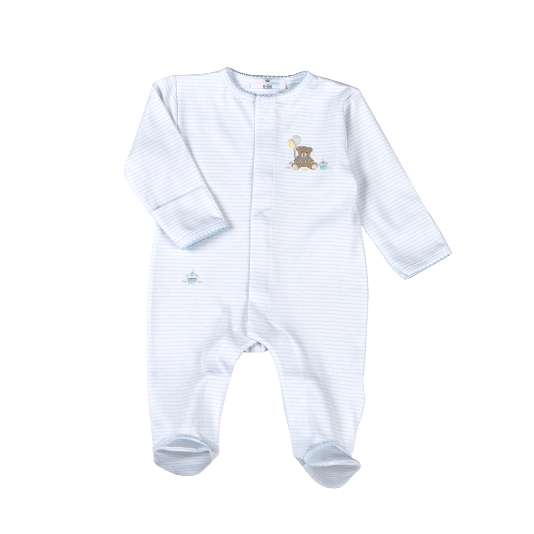 Blue Balloon Bear Footie