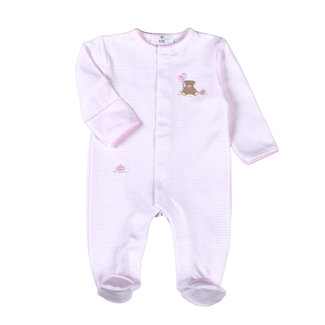 Pink Balloon Bear Footie