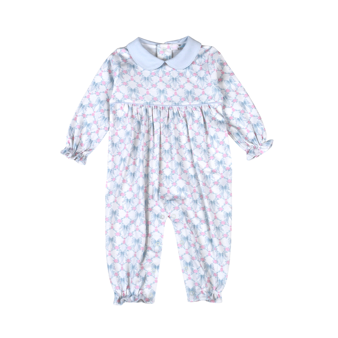 Blue Coquettes Scallop Collar Romper