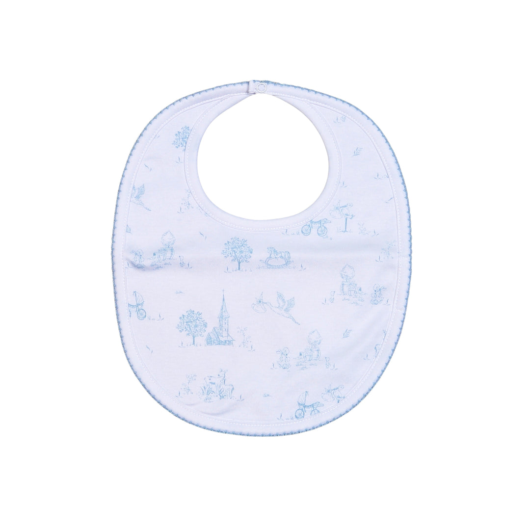 Blue Baby Toile Bib