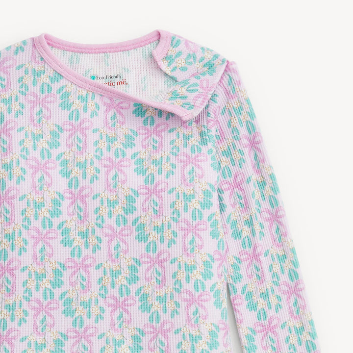 Mistle Bow Waffle LS PJ Set
