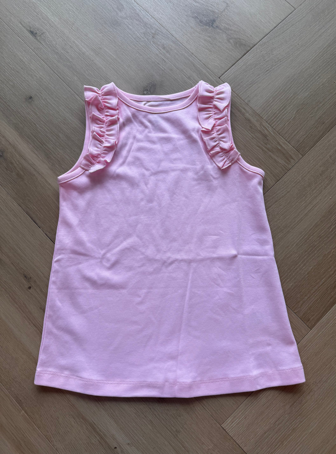 Ruffled Pink Sleeveless Top-Cotton Candy Pink