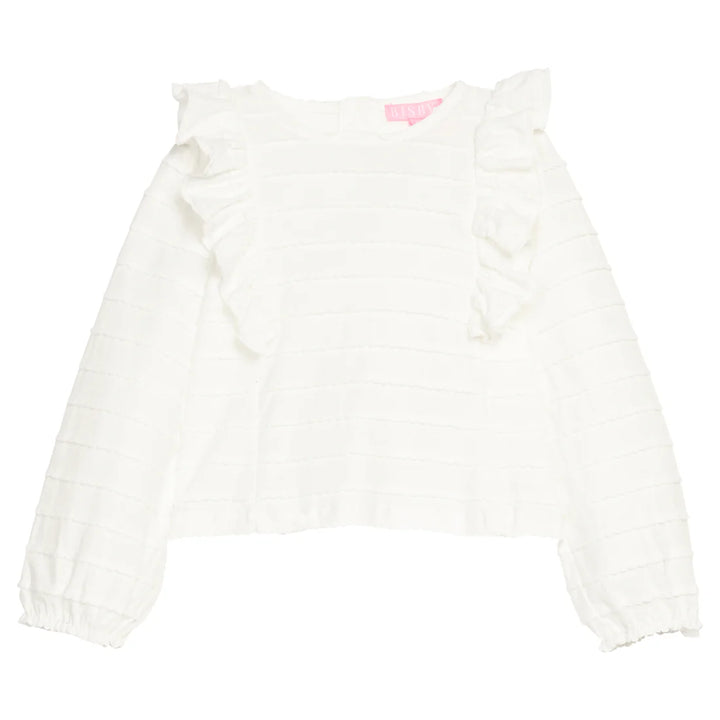 Ruffle Blouse-White Scallop