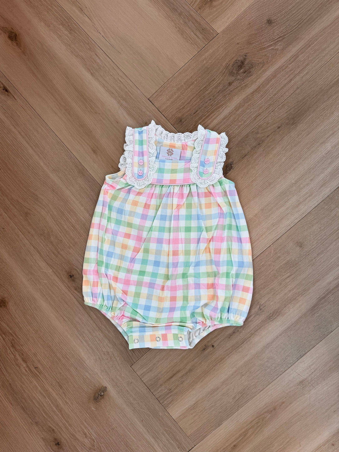 Plaid Eyelet Trim Bubble