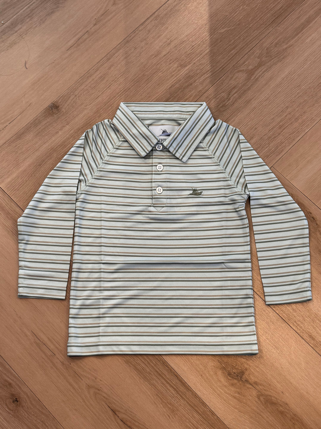 LS Polo-Oil Green Stripe