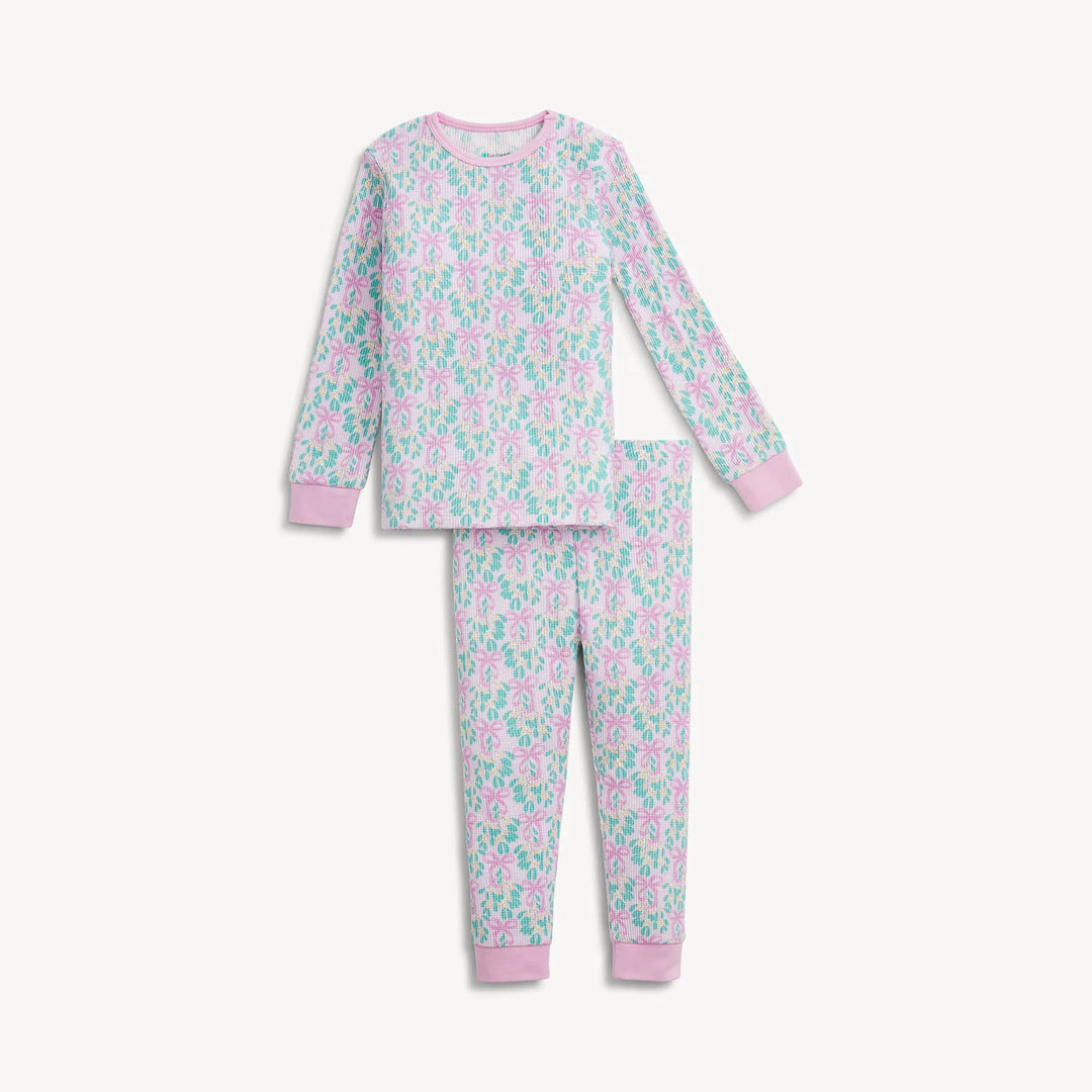 Mistle Bow Waffle LS PJ Set