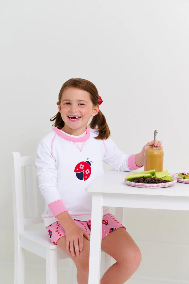 Cassidy Comfy Crewneck-Ladybug Applique