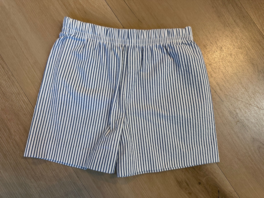 Royal Blue Stripe Seersucker Leo Short