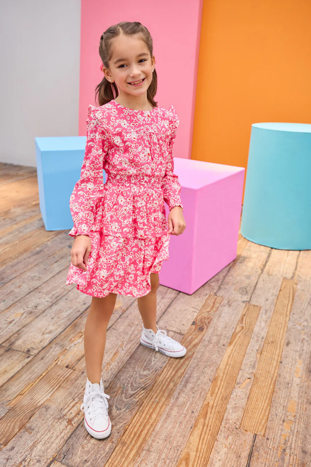 Carleton Dress-Hot Pink Abstract Floral