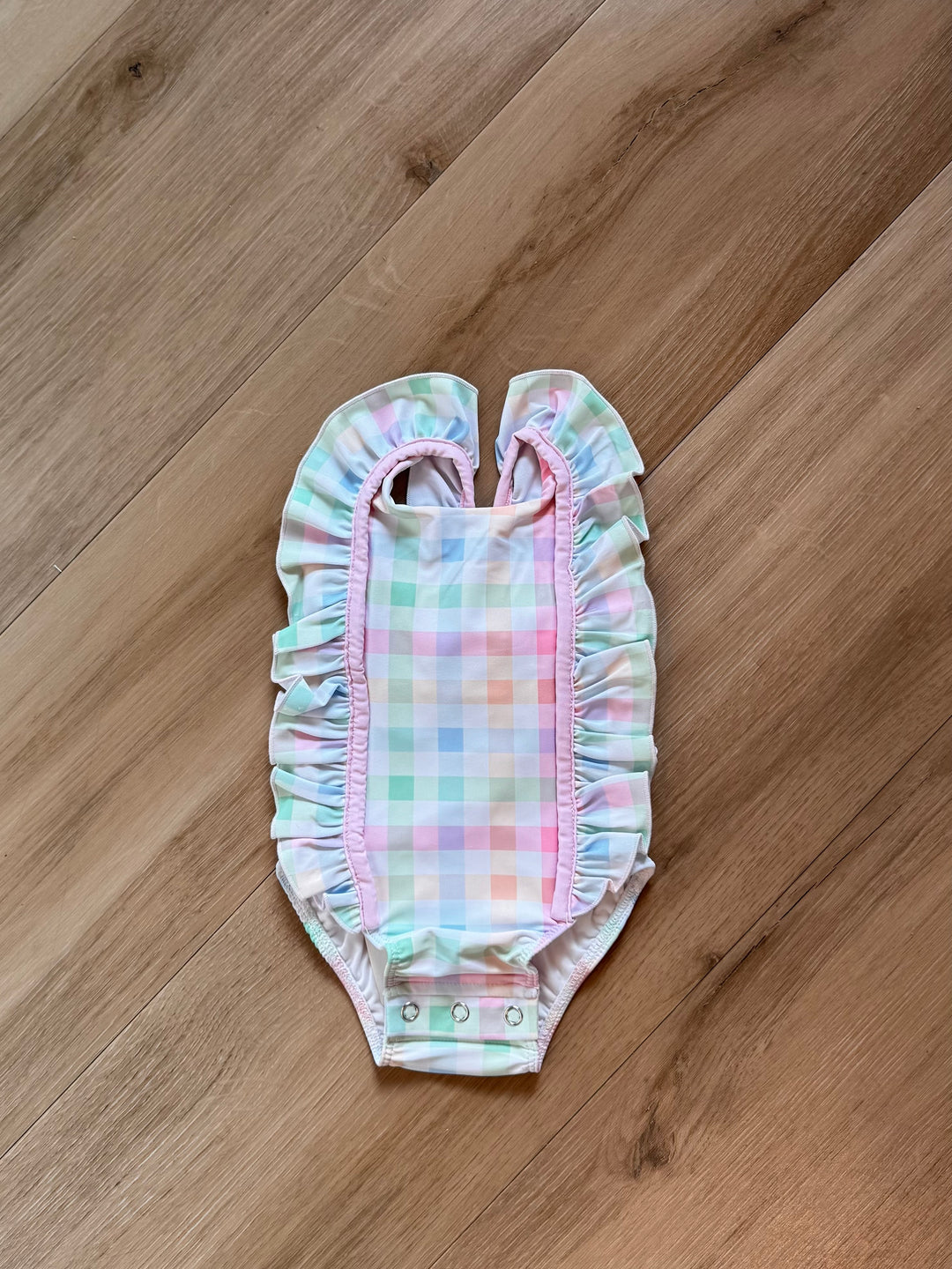 Plaid 1pc Swimsuit