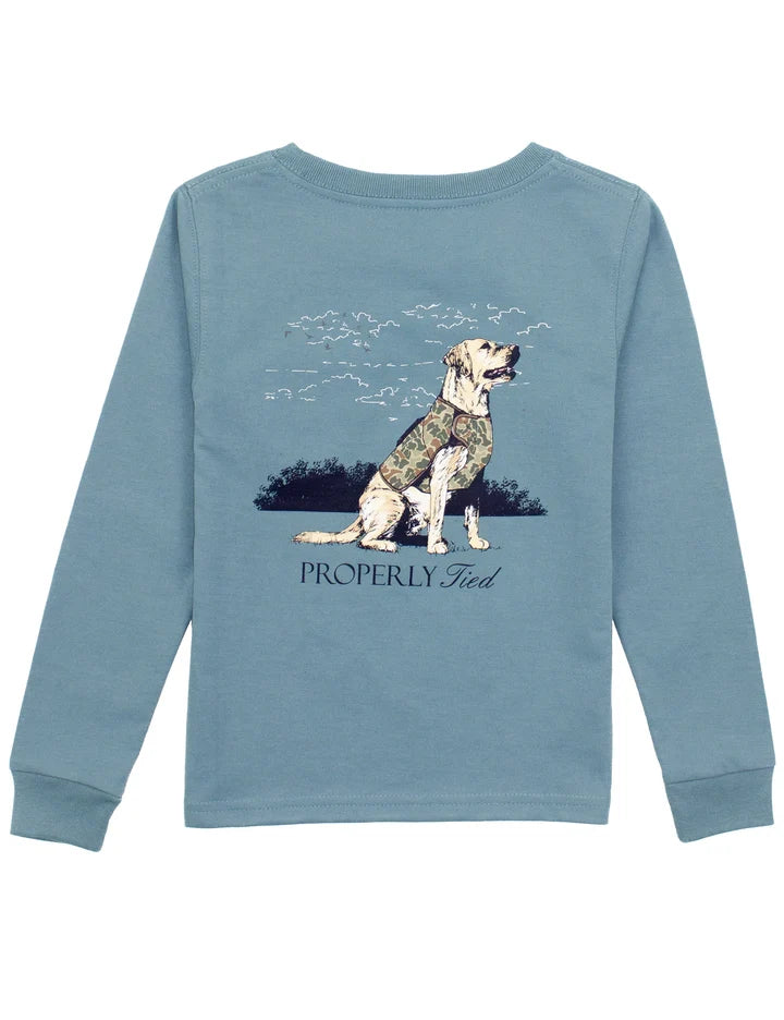 LS Good Boy Tee-Steel Blue