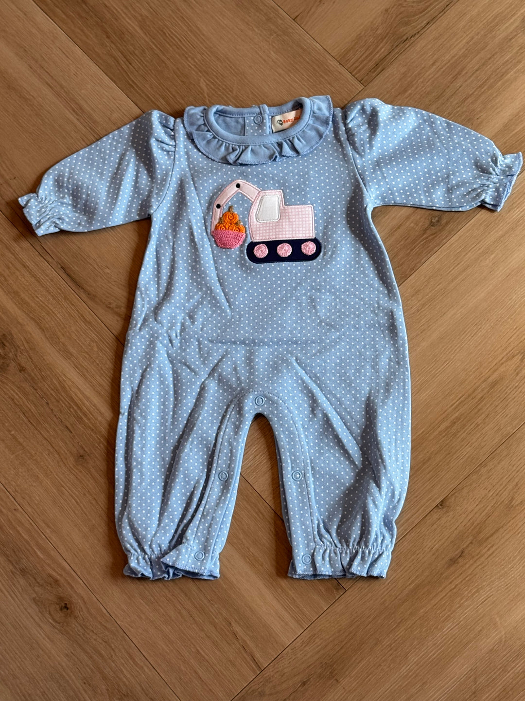 Excavator with Pumpkins Ruffle Romper