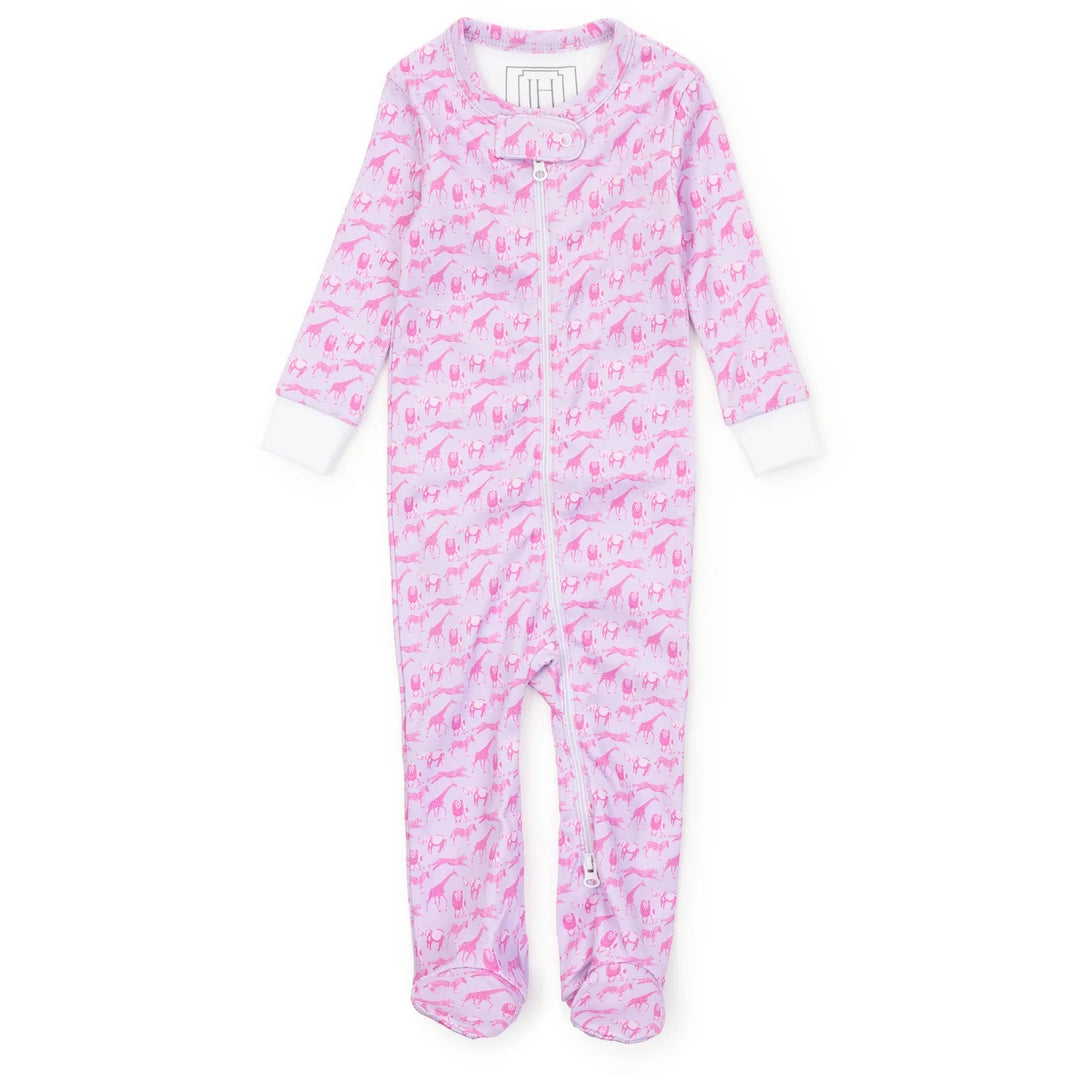 Parker Zipper Pajama-Pink Savanna Safari