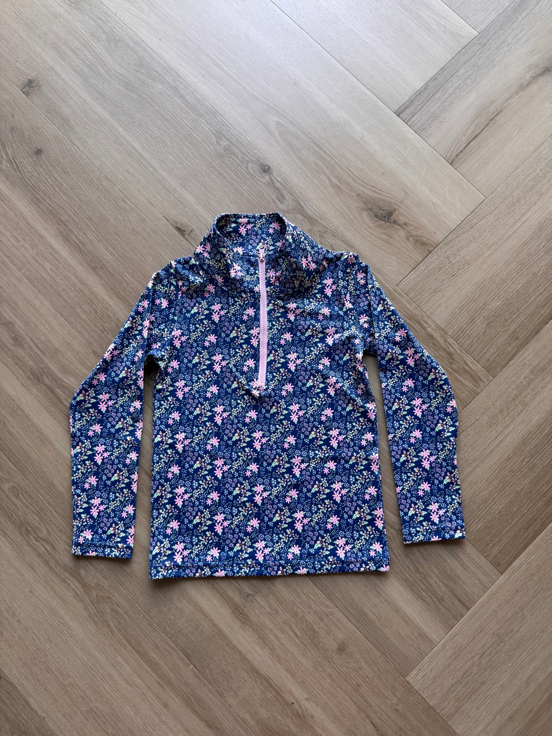 Navy Ditsy Floral Pullover Top