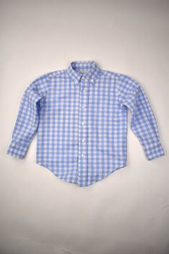 Button Down Shirt-Blue Check