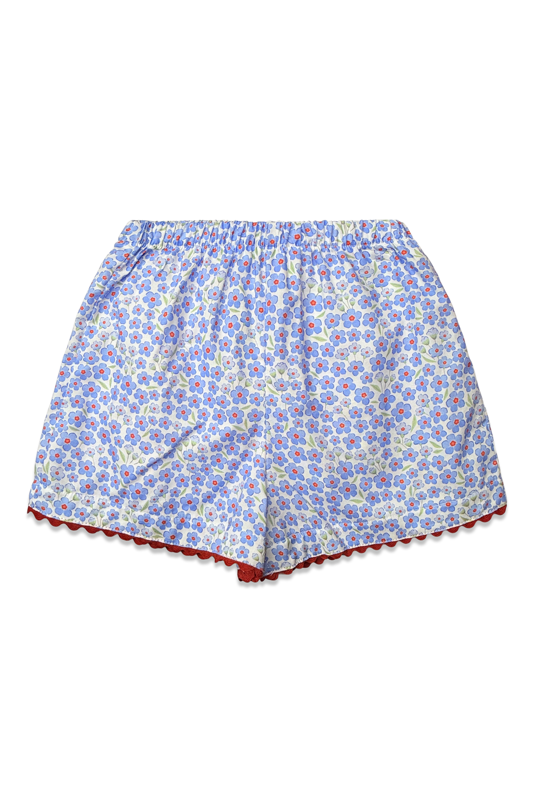 Two Pocket Short-Red White & Bloom Floral