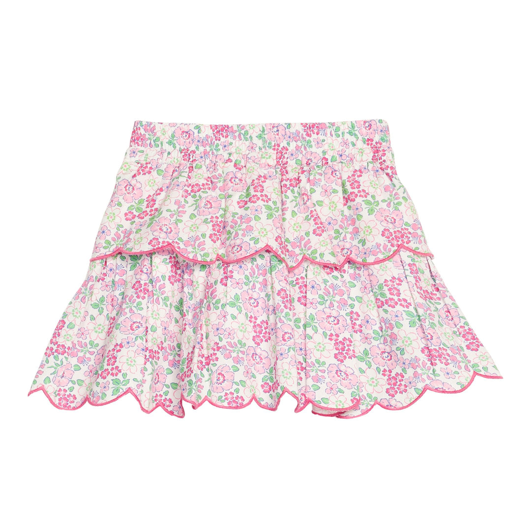 Two Tiered Skort-Pink Bloomsbury Blossoms
