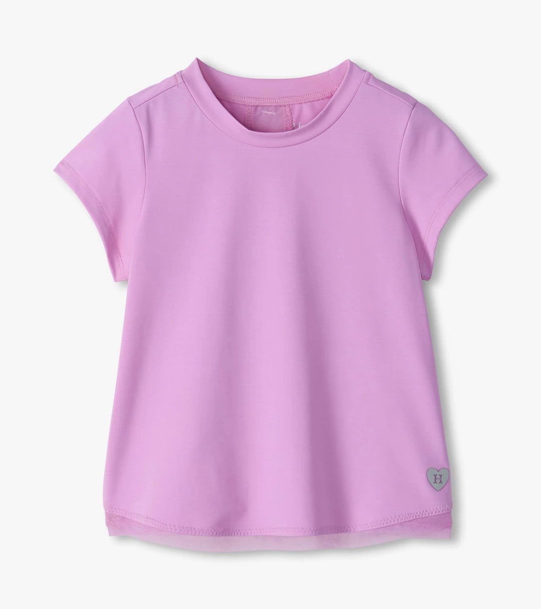 Sheer Lilac Mesh Trim Tee